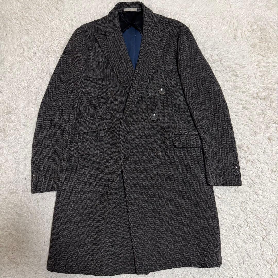 最高級極美品XLサイズ相当　ボリオリ　DOVER チェスターコート　ヘリンボーン