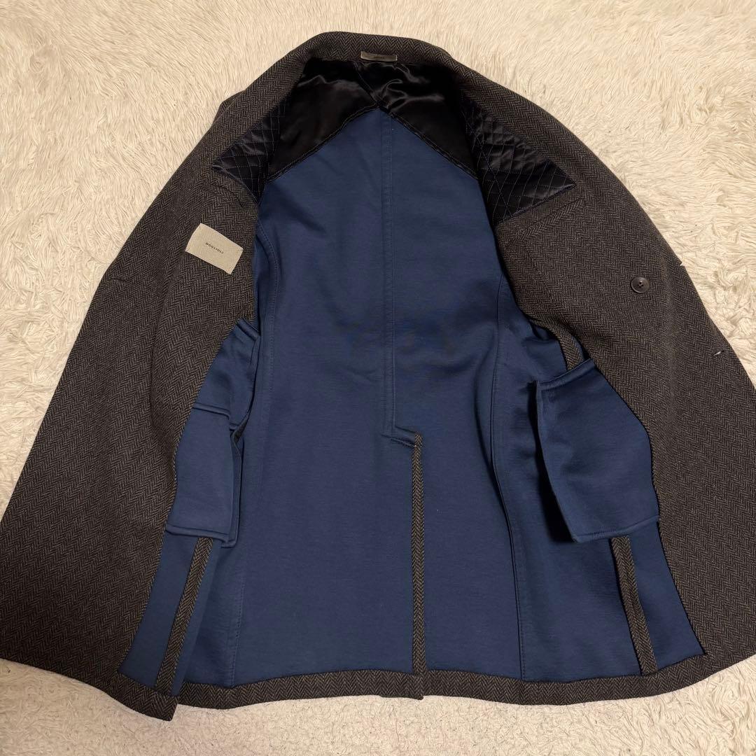 最高級極美品XLサイズ相当　ボリオリ　DOVER チェスターコート　ヘリンボーン