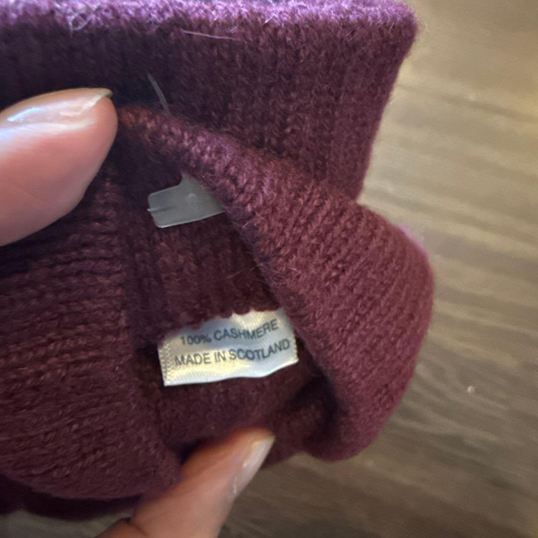 Johnstons of Elgin カシミヤ手袋 バーガンディ
