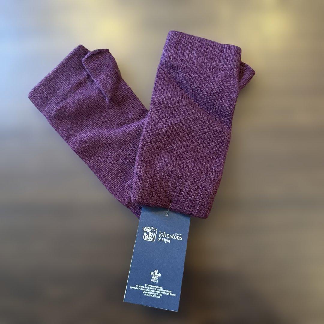 Johnstons of Elgin カシミヤ手袋 バーガンディ