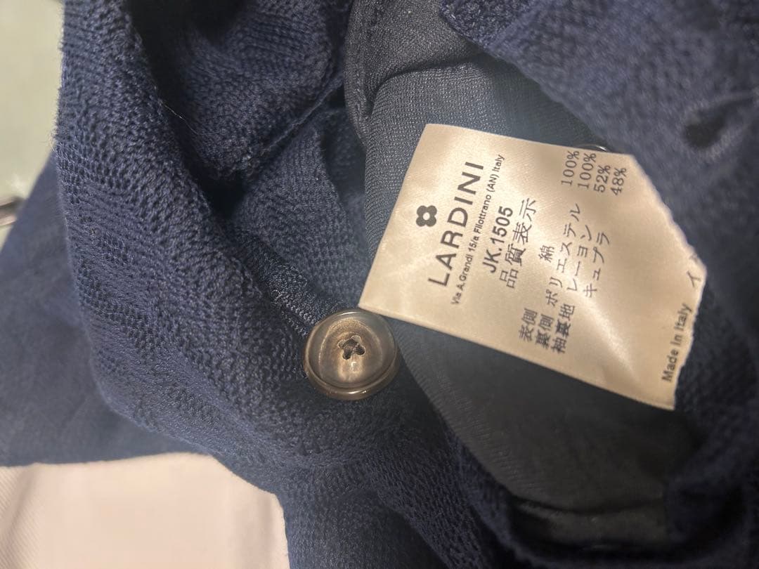 ラルディーニ　LIKNIT ネイビー テーラードジャケット
