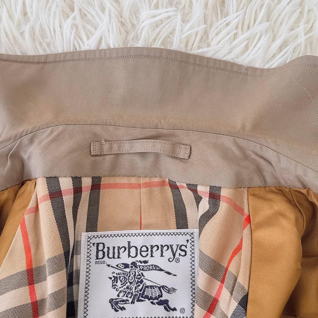 バーバリー 白タグ✨ヴィンテージ ステンカラーコート ノバチェック ベージュ