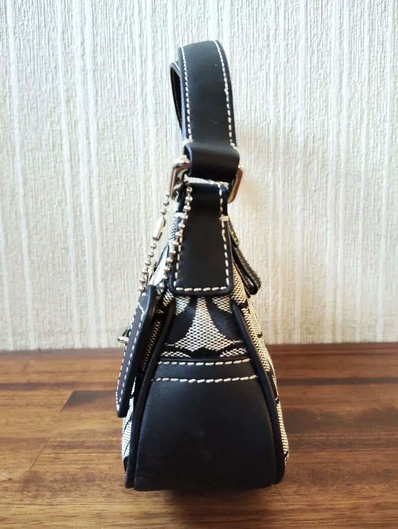 美品　人気　コーチ　シグネチャー　ワンショルダーバッグ　ブラック　保護袋付き