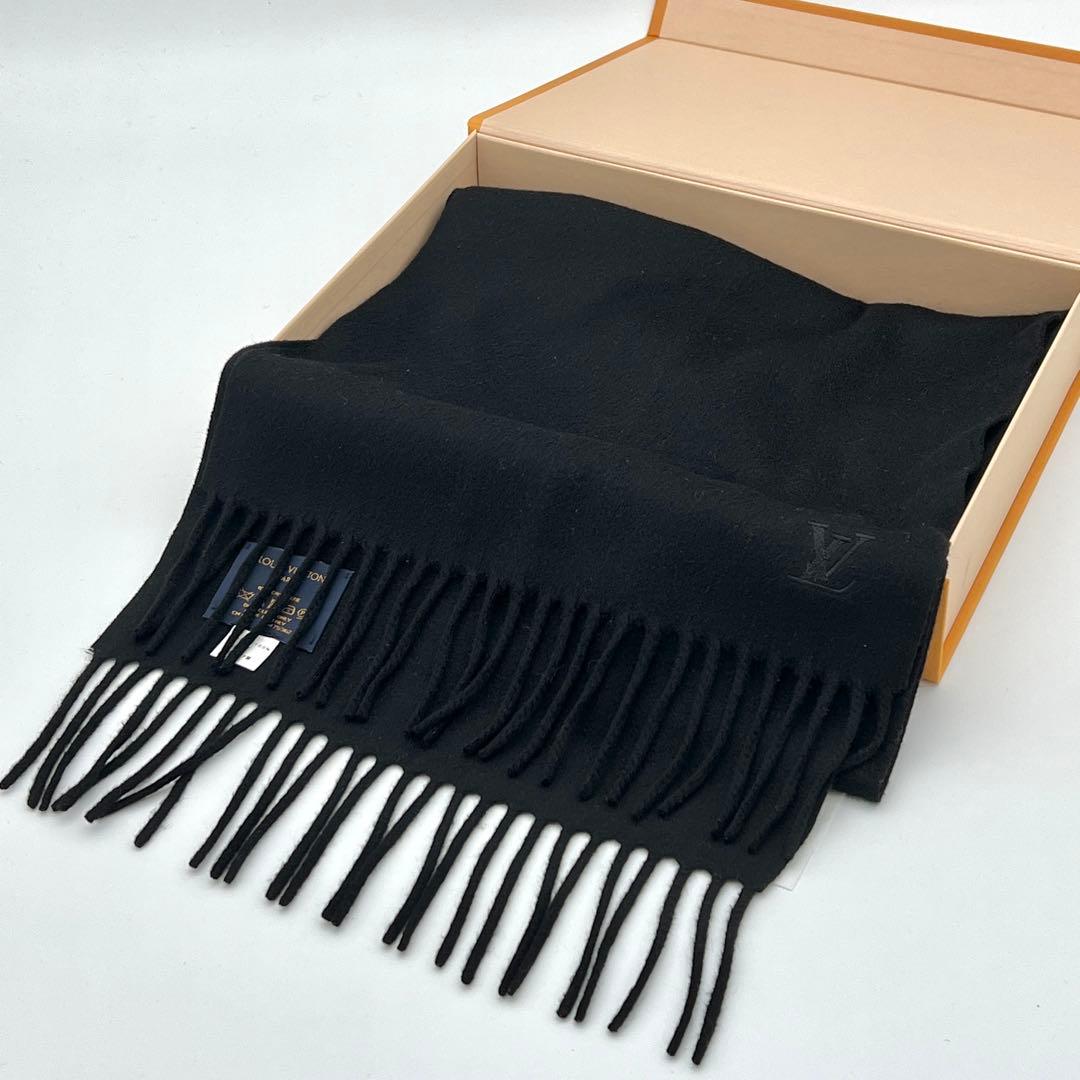 LOUIS VUITTON カシミヤマフラー エシャルプジェラム ブラック