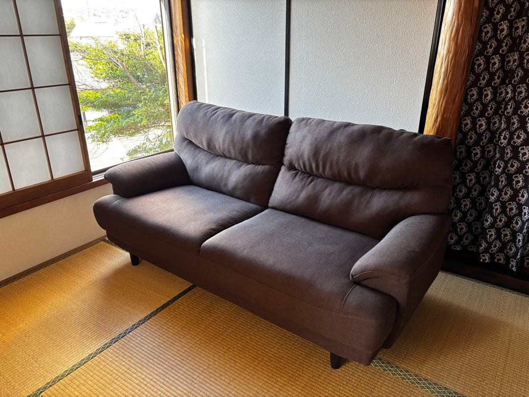 どらニャン様ダークブラウン 3人掛けソファ