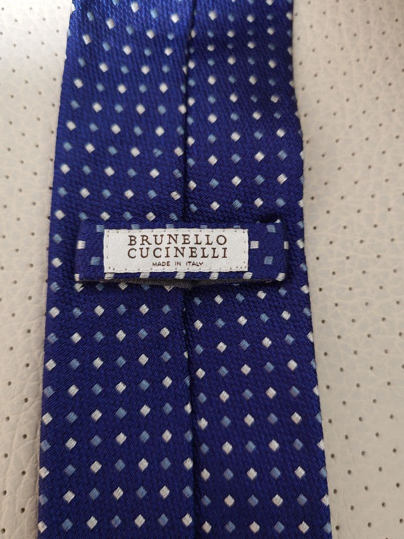 BRUNELLO CUCINELLI ネクタイ ネイビー ドット柄