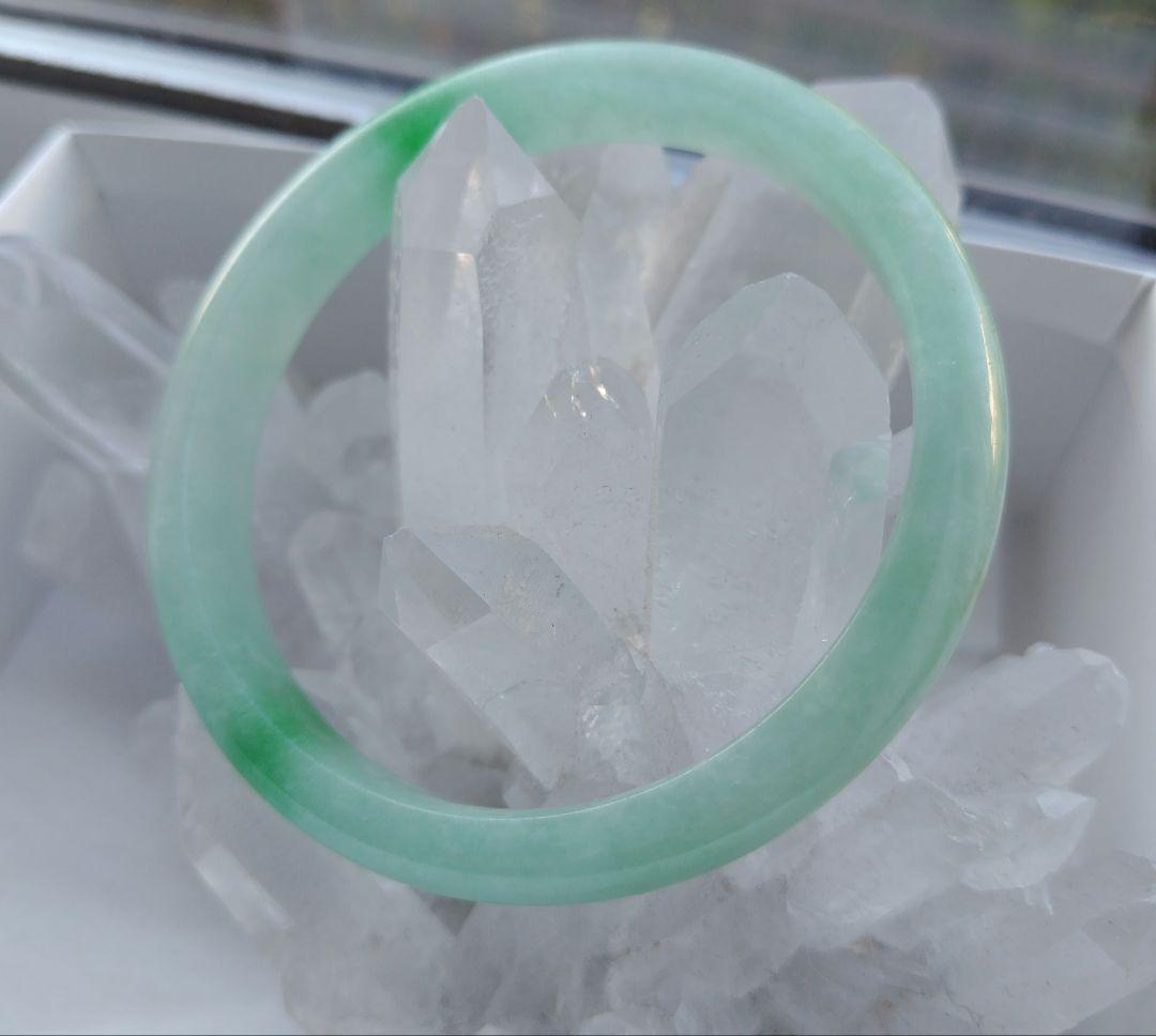 【返品、交換不可】ミャンマー 翡翠 バングル A貨 約64mm 大きいサイズ