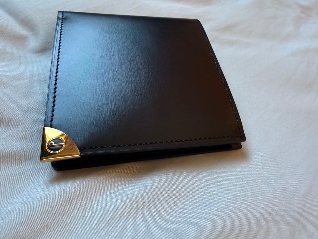 dunhill 極美品 二つ折り財布 ゴールドプレート 小銭入れなし