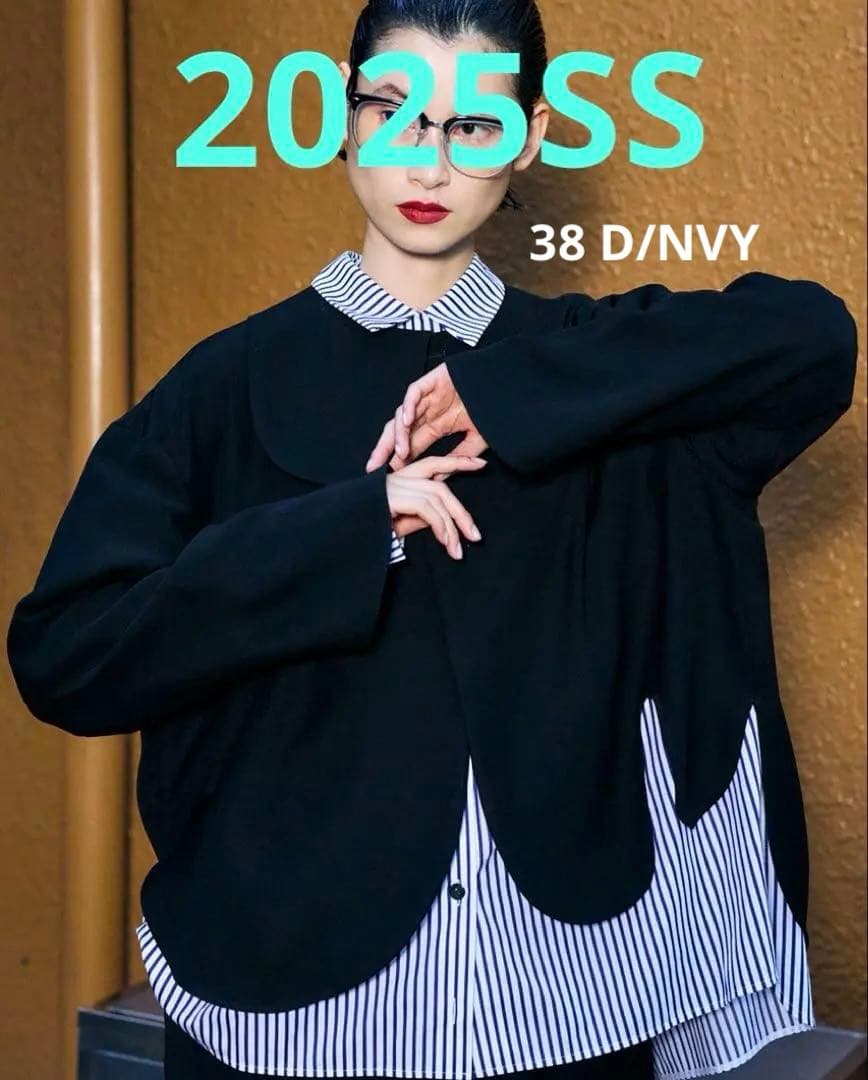 ★美品★ENFOLD ラウンドカーブジャケット 36 ダークネイビー