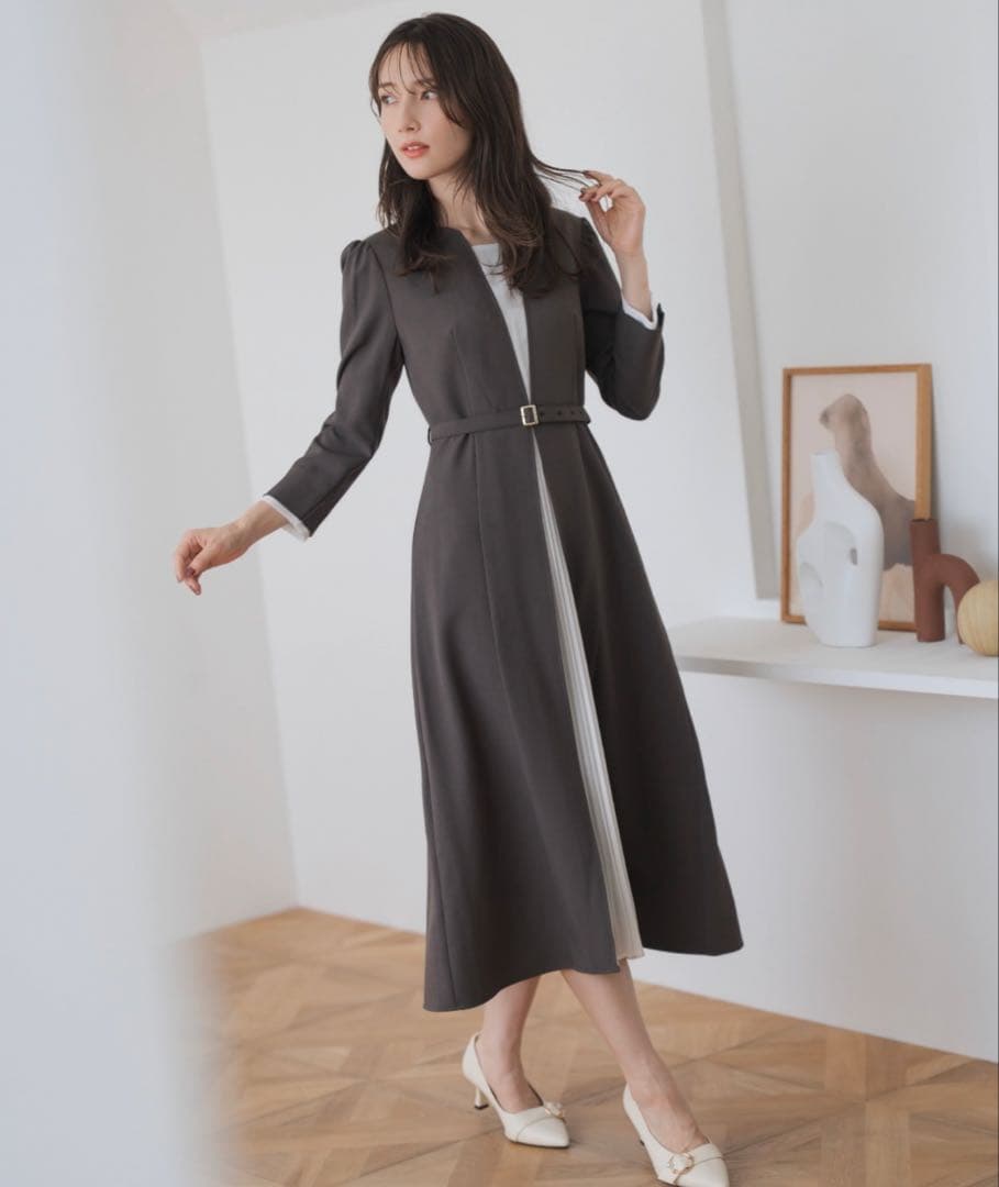 【完売品】MISCH MASCH フロントプリーツワンピース　Mサイズ