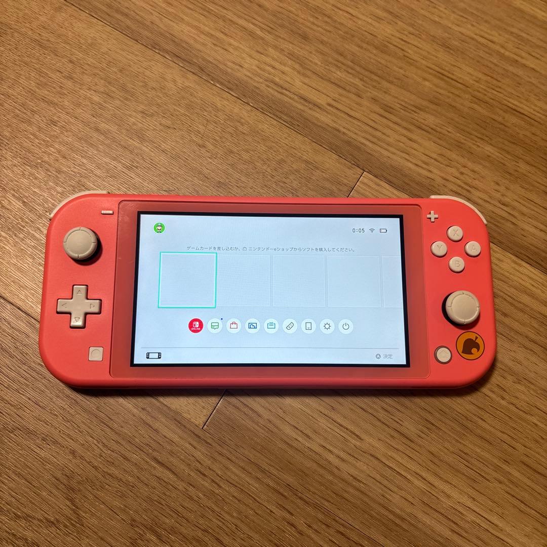 美品 任天堂 スイッチ ライト どうぶつの森 しずえ アロハ柄 ピンク