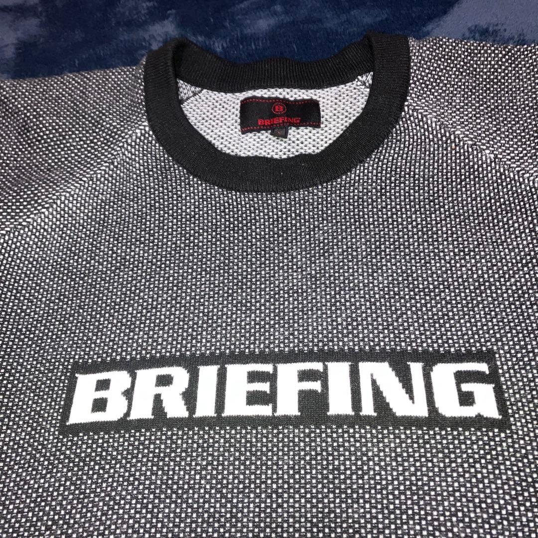 超美品 ブリーフィング バーズアイ ロゴ クルーネック セーター