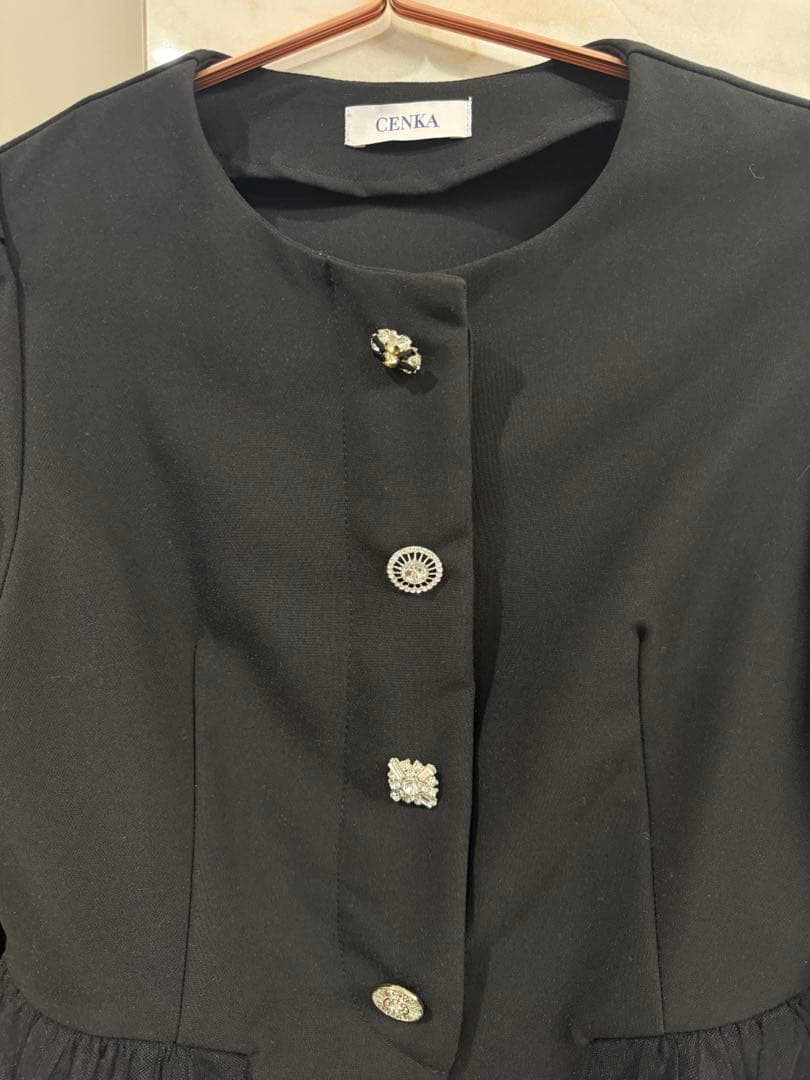 CENKA センカ ビジューボタンジャケット　ブラック（STORY掲載商品）