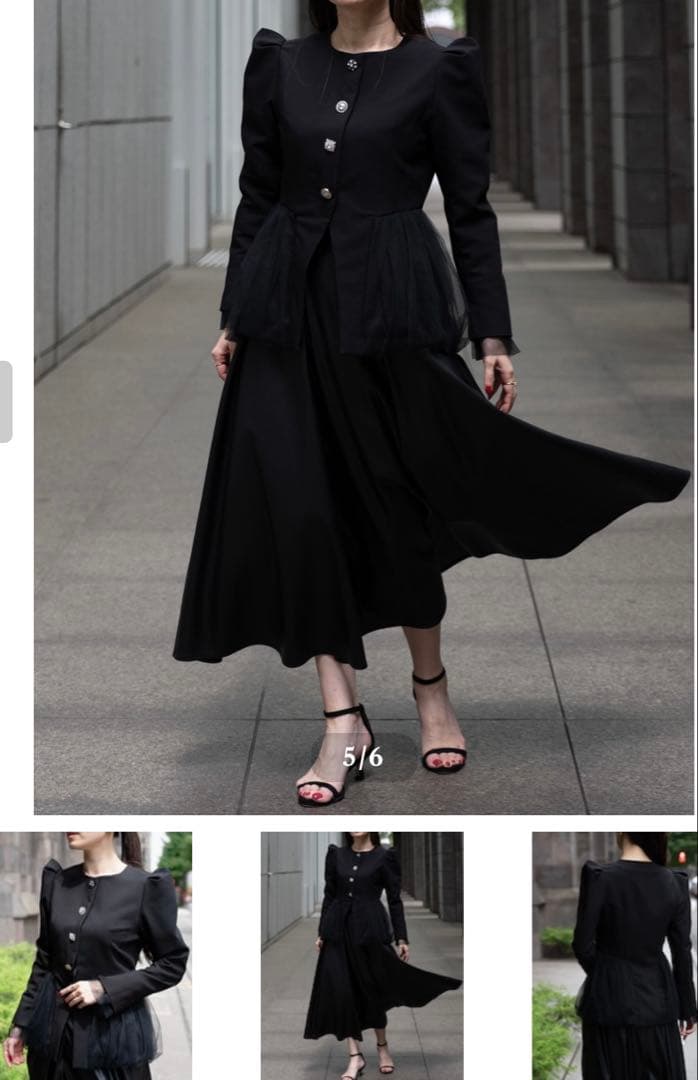 CENKA センカ ビジューボタンジャケット　ブラック（STORY掲載商品）