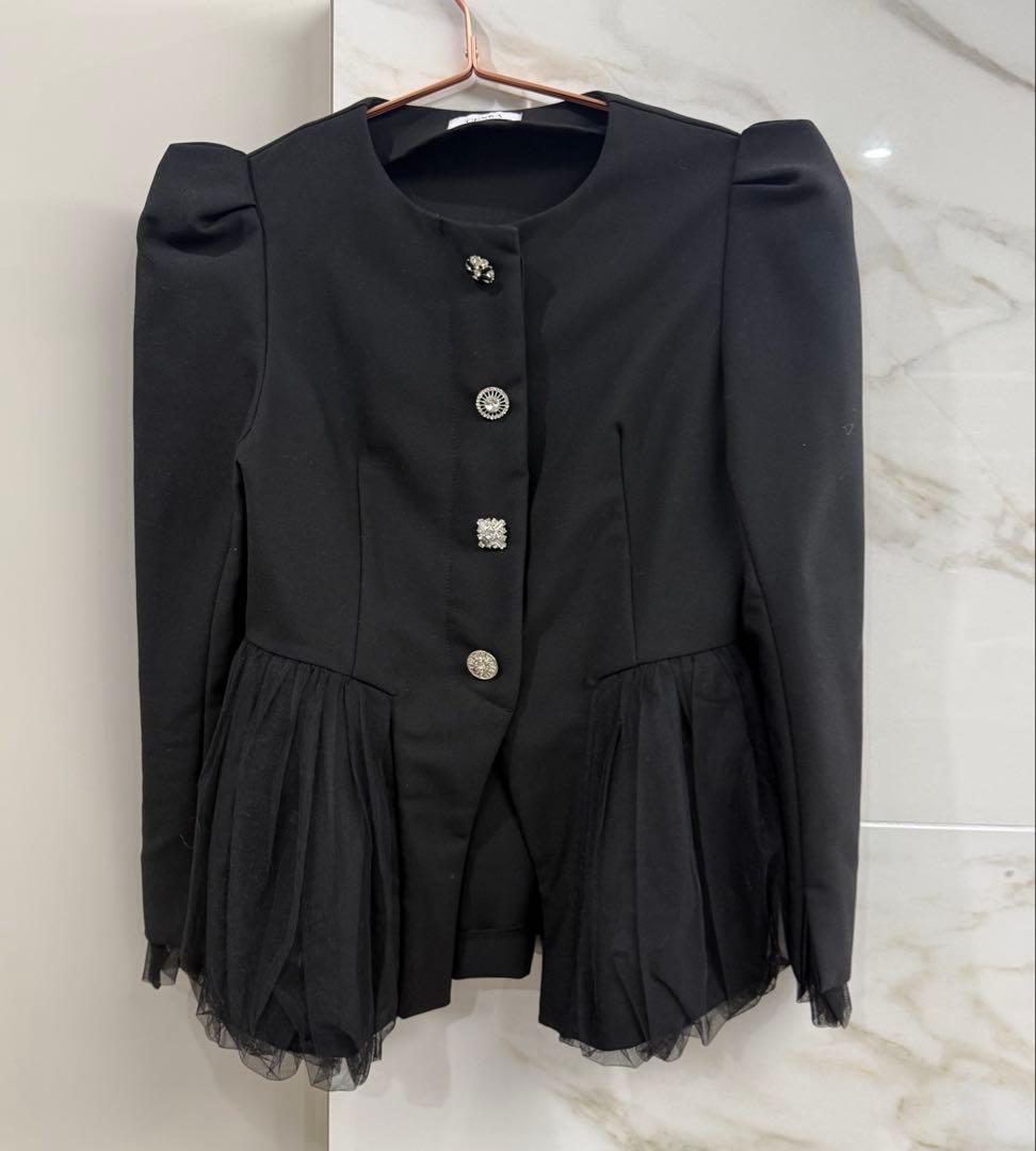 CENKA センカ ビジューボタンジャケット　ブラック（STORY掲載商品）