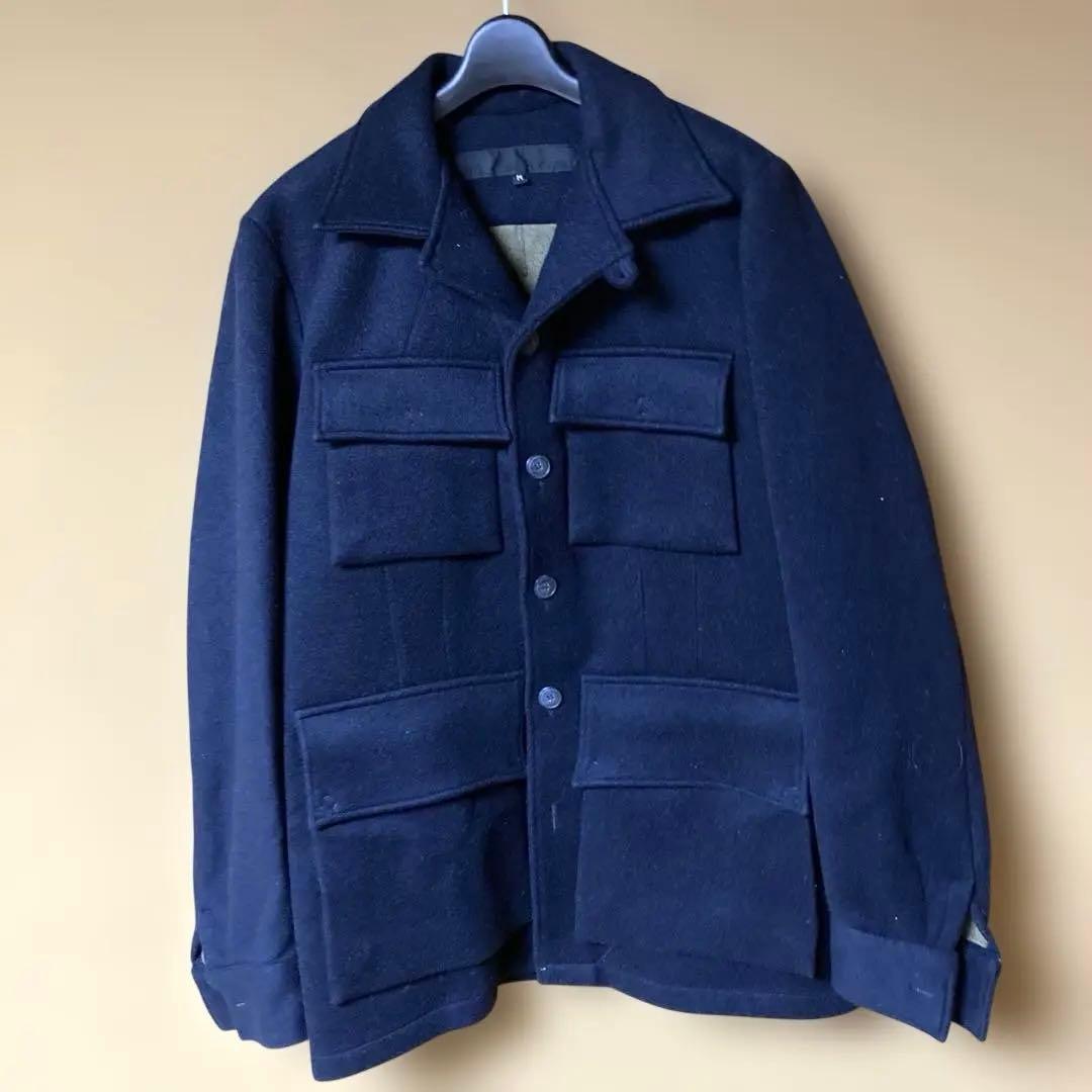 ウールネイビーコート 4ポケット
