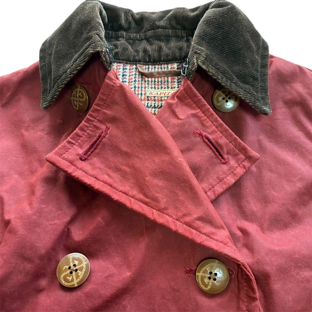 KAPITAL 高密度綿100%オイルコーティングオリバーコート 赤 サイズ0