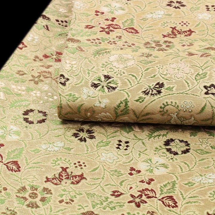 名門【龍村織宝】　たつむらの名物裂【早雲寺裂 文台銀襴】　【全通柄】の袋帯です