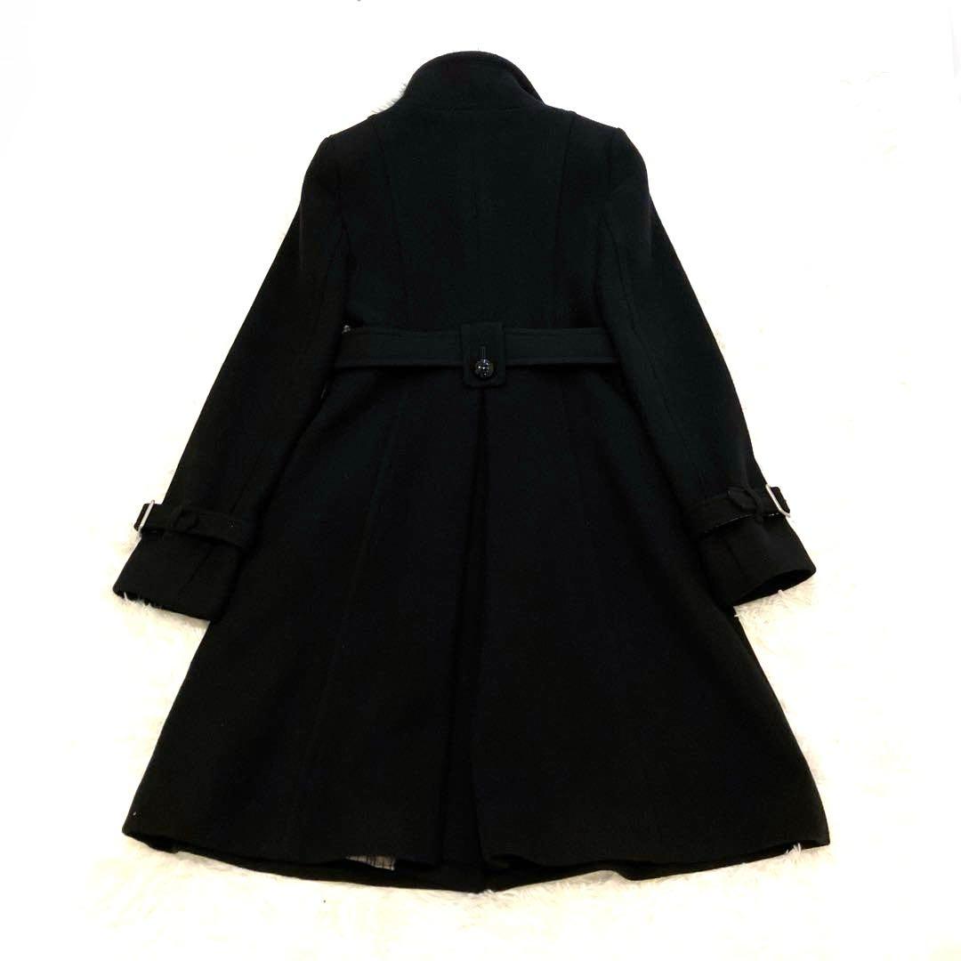 美品　バーバリープルーレーベル　アンゴラ3way ファー付コート　ブラック　38