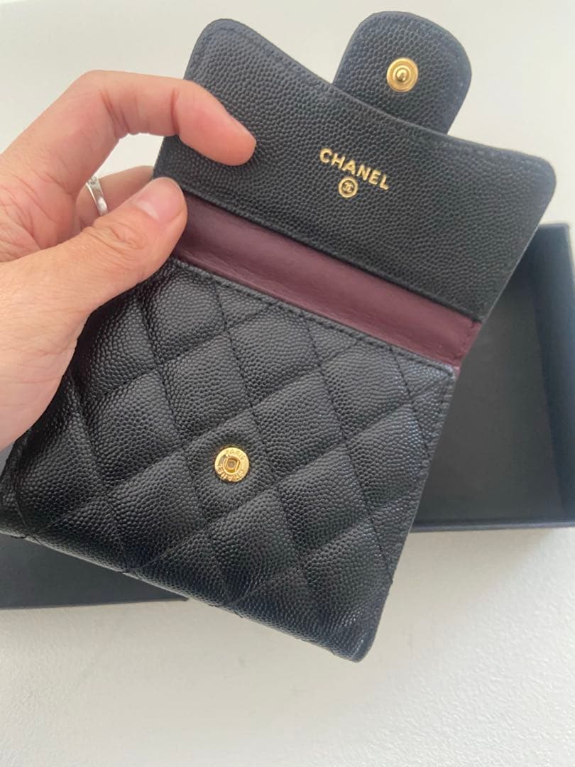 美品✨送料込み CHANEL シャネル　ブラック 三つ折り財布