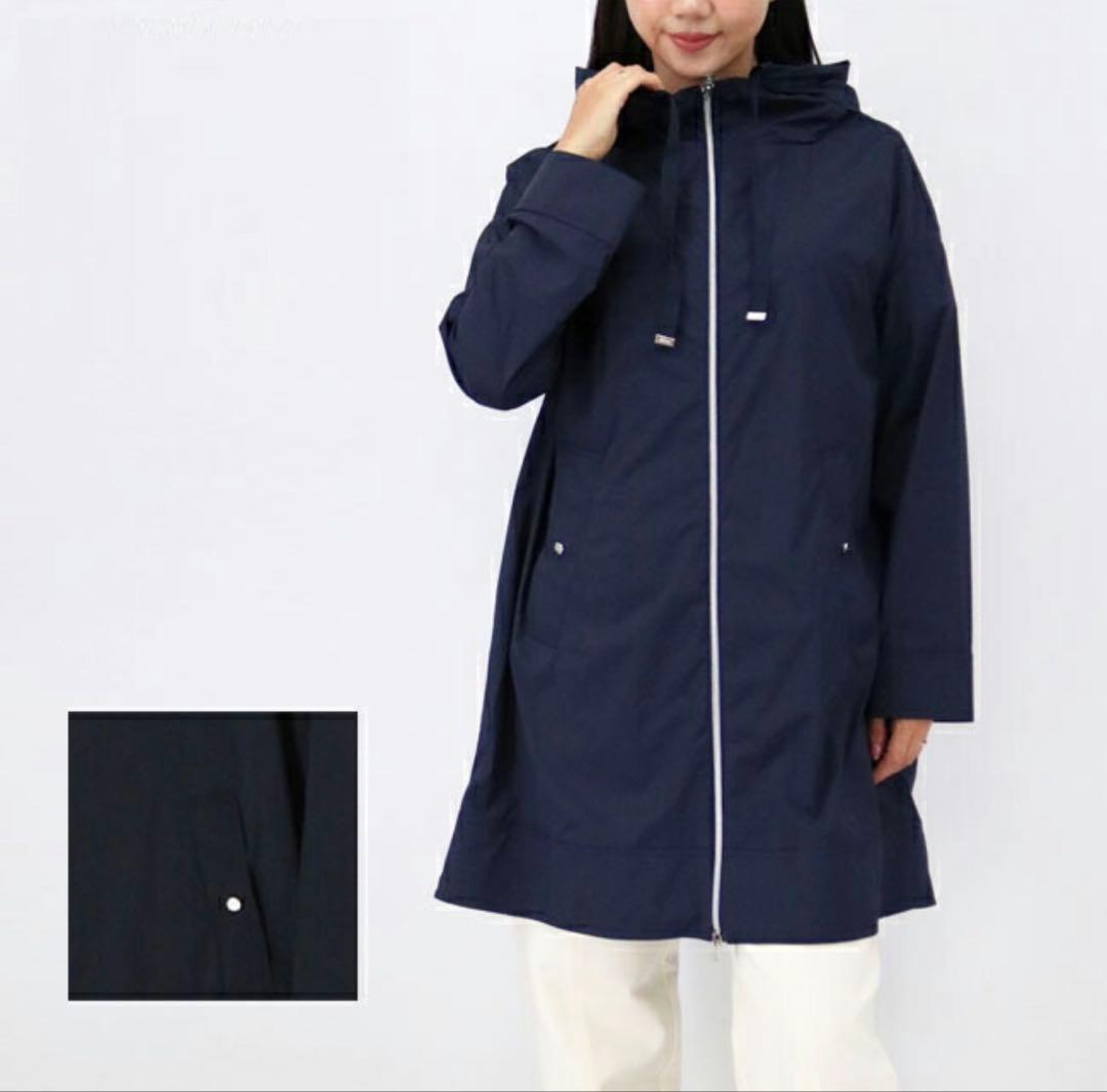 ヘルノ　HERNO フード付きナイロンコート　42Mサイズ　レディース黒