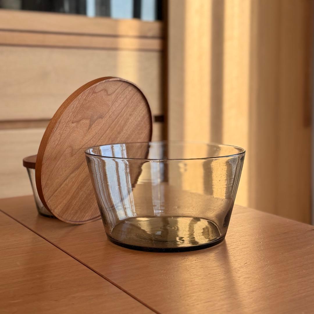 [1/9〆切]KOBO ガラスボウル蓋 Kaku 大小セット　Peter Ivy