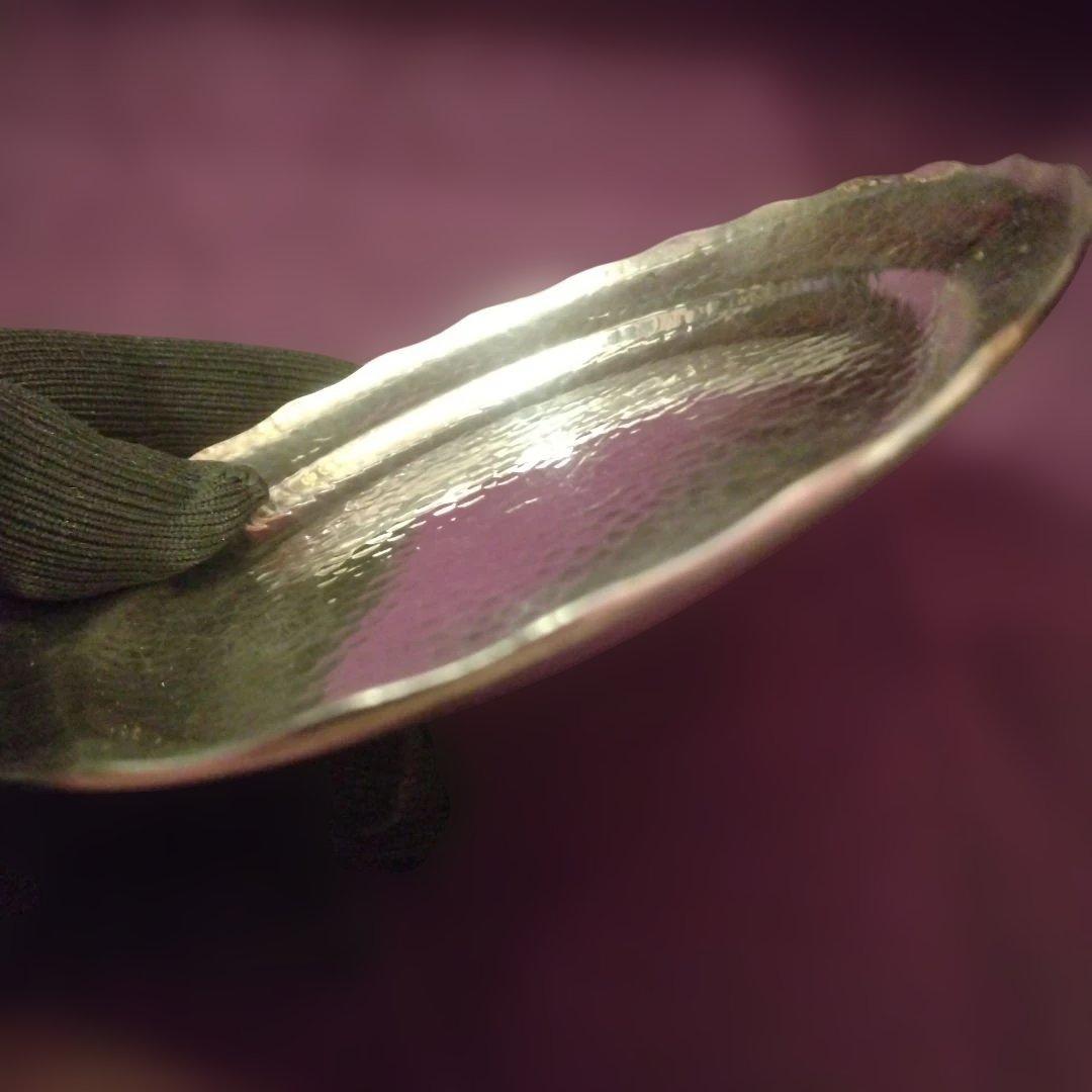 わんわん　純銀　小皿　槌目　53.2g