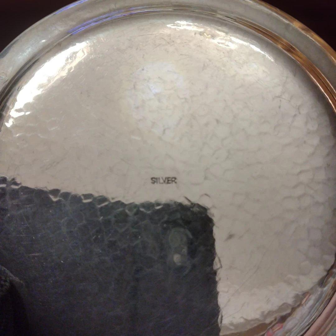 わんわん　純銀　小皿　槌目　53.2g