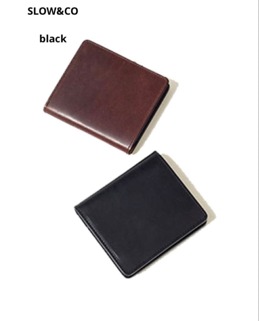 ム*ク様 新品未使用　SLOW&CO ブラック 二つ折り財布　mini wall