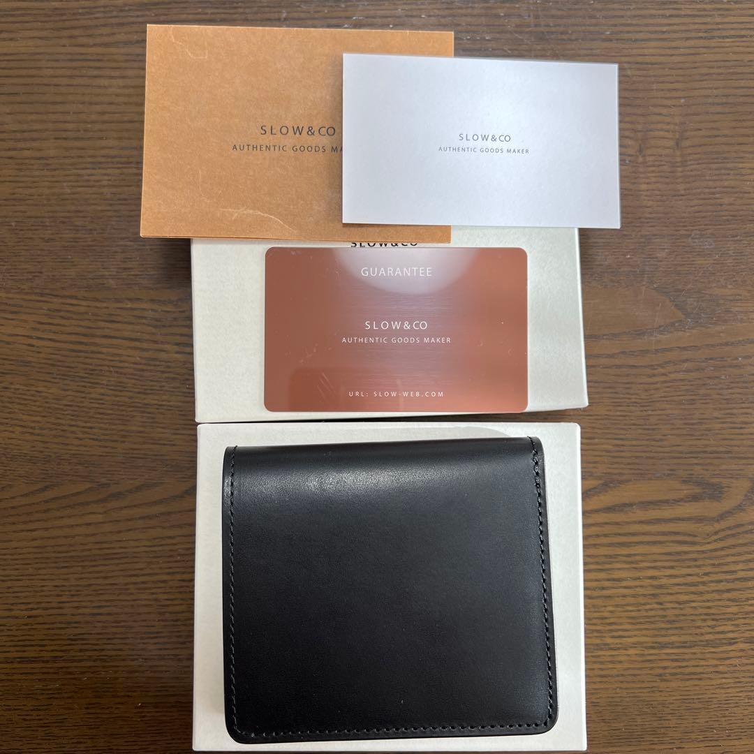 ム*ク様 新品未使用　SLOW&CO ブラック 二つ折り財布　mini wall