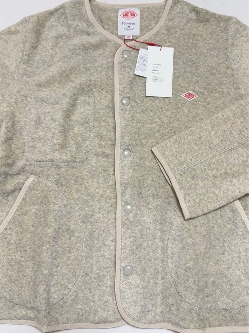 【未使用品】DANTONダントンノーカラージャケットマーブル38 サイズ