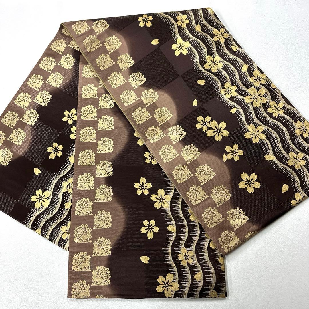 専用帯4726 ●善之助 一期一会 高級 正絹 六通 袋帯 花兎