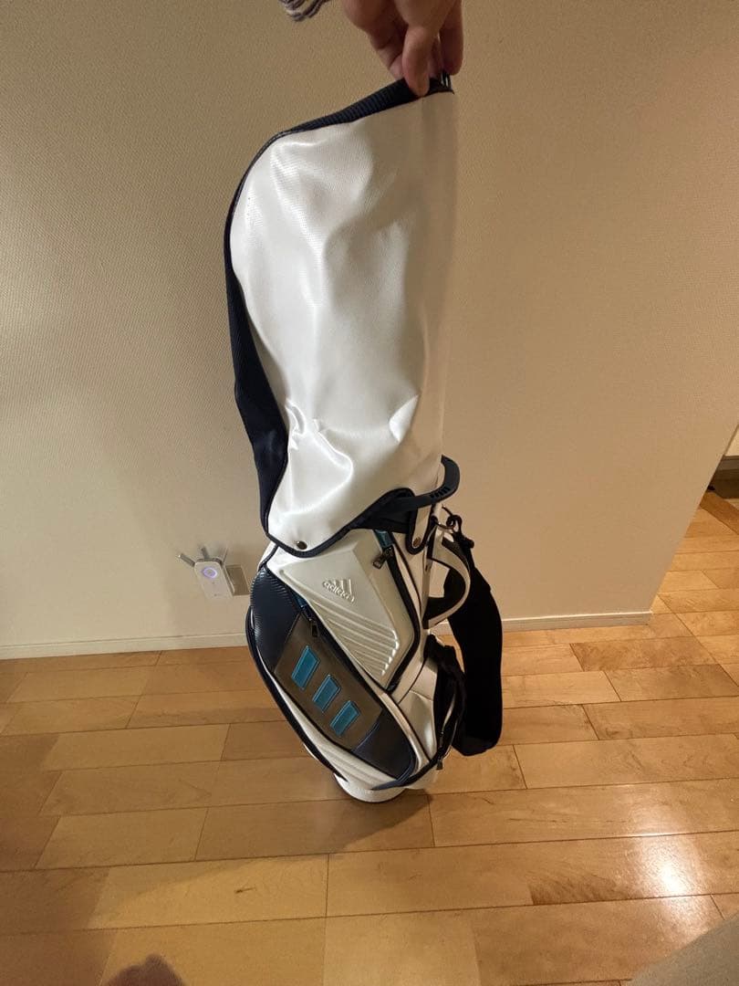adidas キャディバッグ ホワイト/ブルー