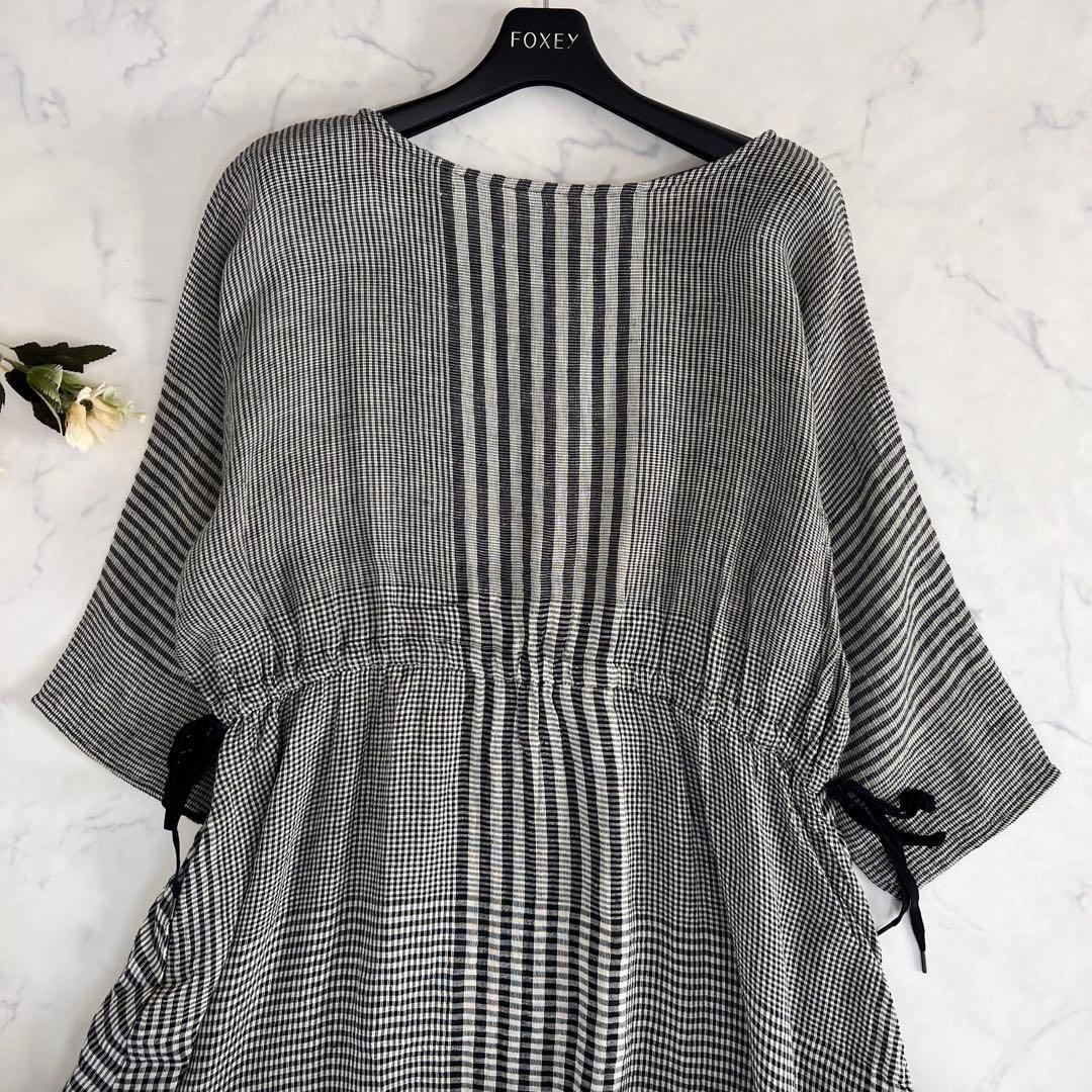 BEARDSLEY ビアズリー ランダム チェック リネン ワンピース