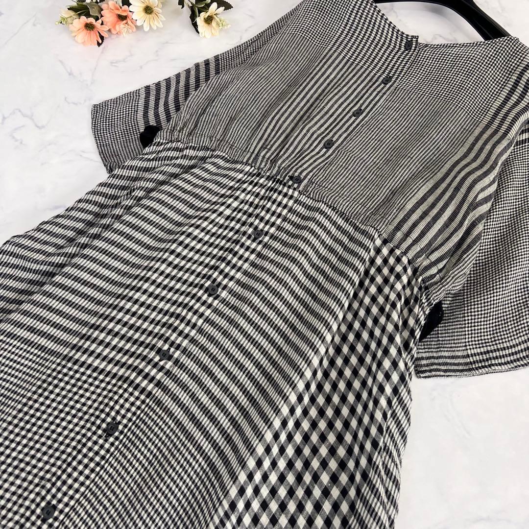 BEARDSLEY ビアズリー ランダム チェック リネン ワンピース