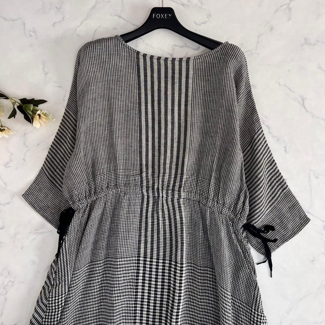 BEARDSLEY ビアズリー ランダム チェック リネン ワンピース