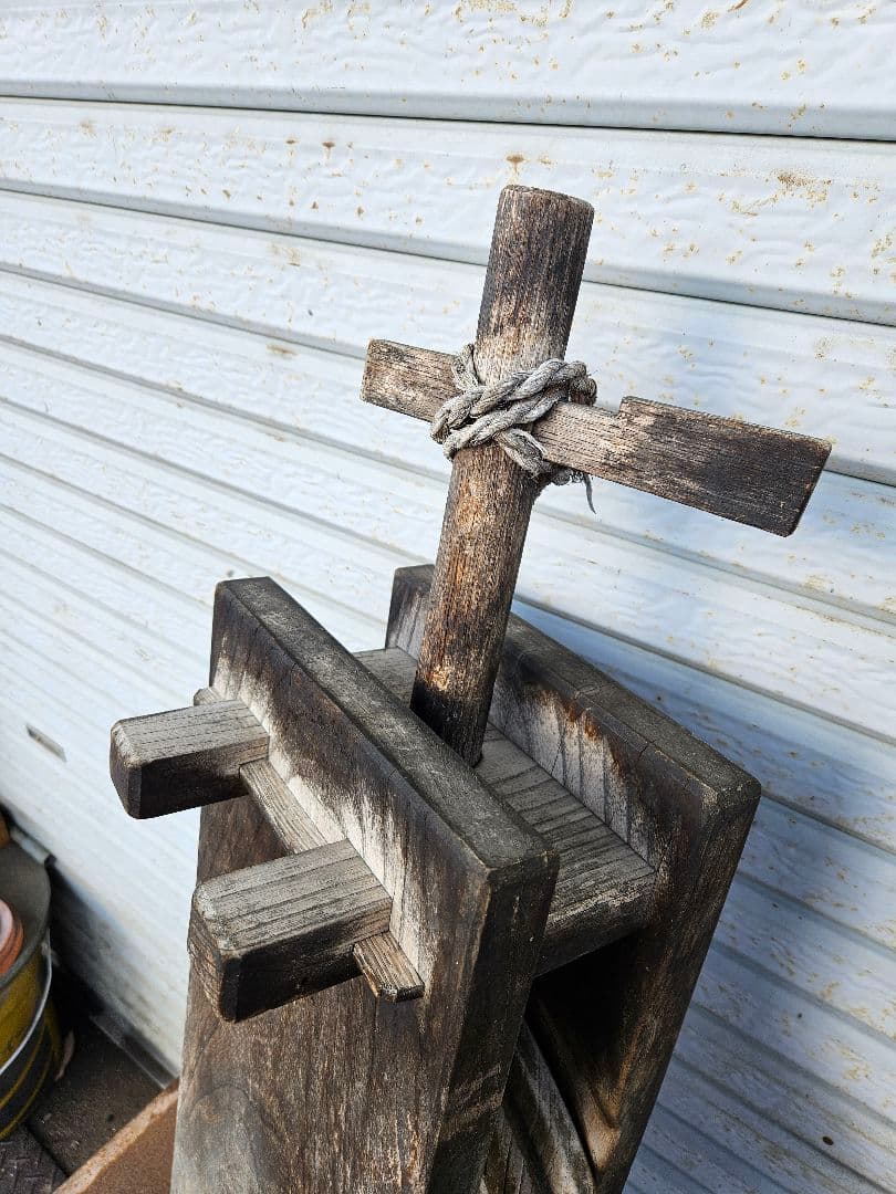 日本のアンティーク 大型の木製滑車 つるべ 井戸 古民家 インテリア