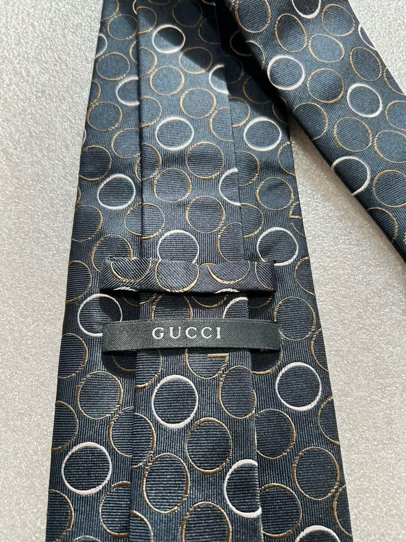 美品✨GUCCI グッチ ブランド ネクタイ Gロゴ ドット柄 クレスト紋章