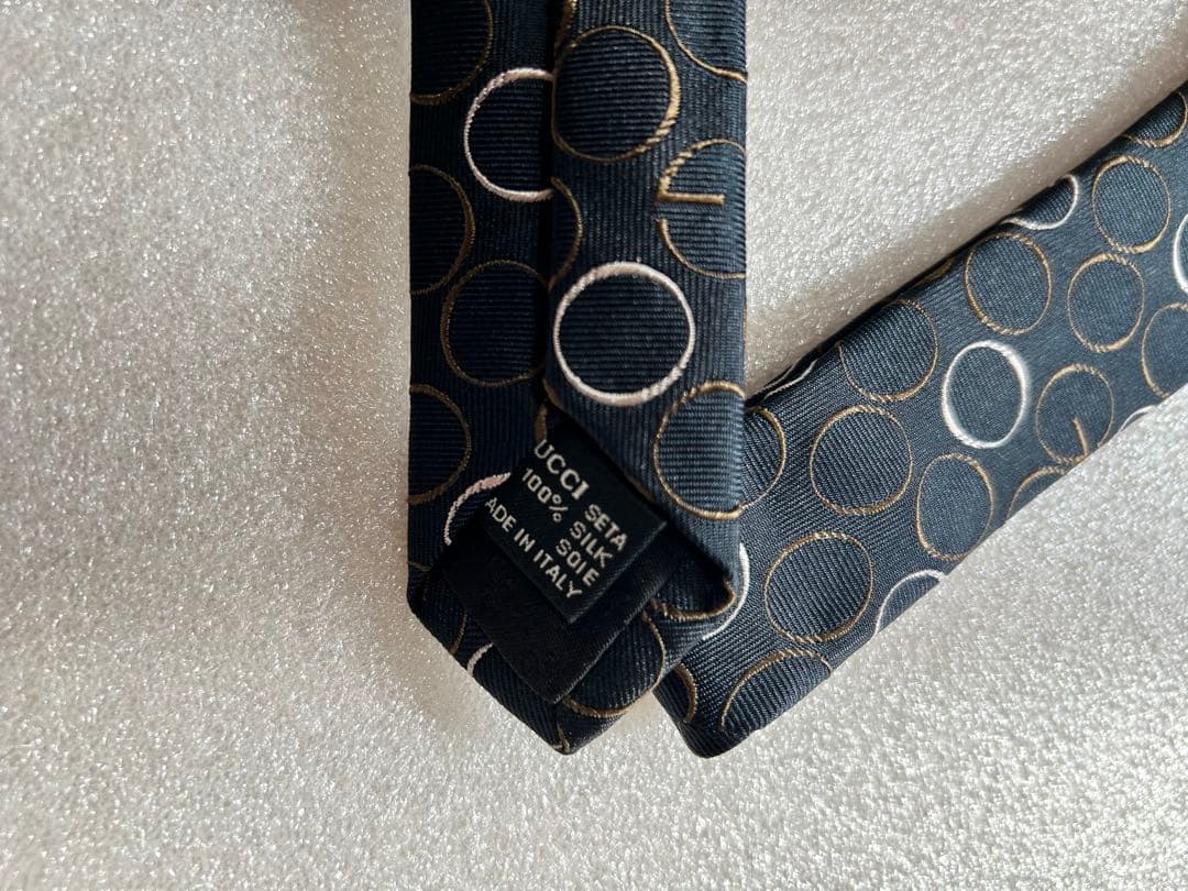 美品✨GUCCI グッチ ブランド ネクタイ Gロゴ ドット柄 クレスト紋章