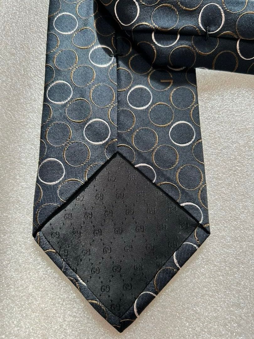 美品✨GUCCI グッチ ブランド ネクタイ Gロゴ ドット柄 クレスト紋章