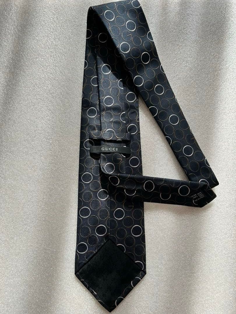 美品✨GUCCI グッチ ブランド ネクタイ Gロゴ ドット柄 クレスト紋章