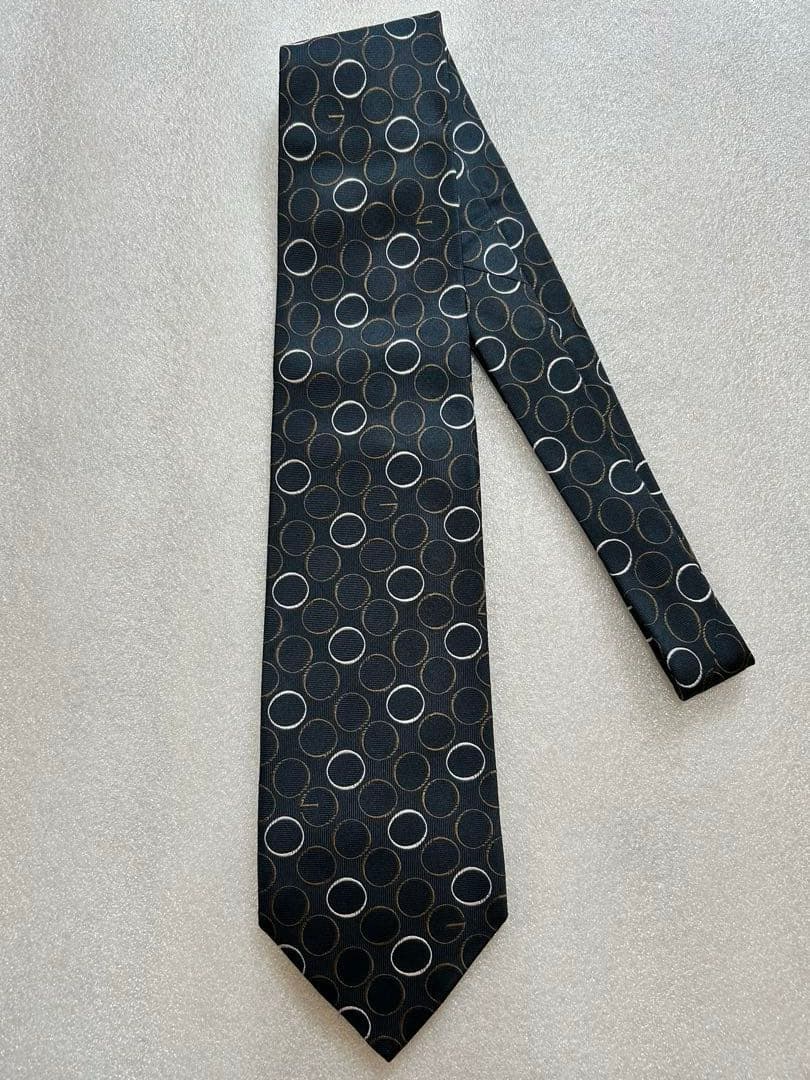 美品✨GUCCI グッチ ブランド ネクタイ Gロゴ ドット柄 クレスト紋章