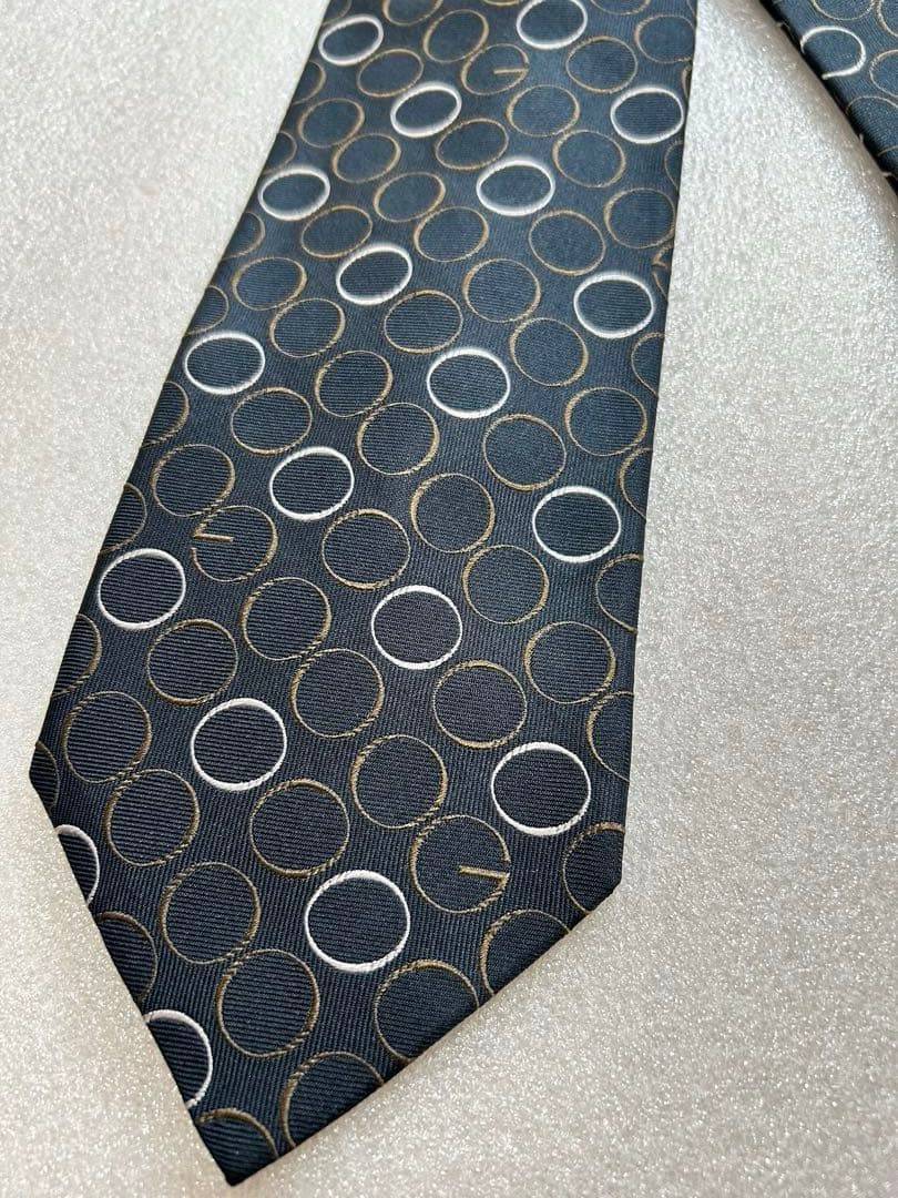 美品✨GUCCI グッチ ブランド ネクタイ Gロゴ ドット柄 クレスト紋章