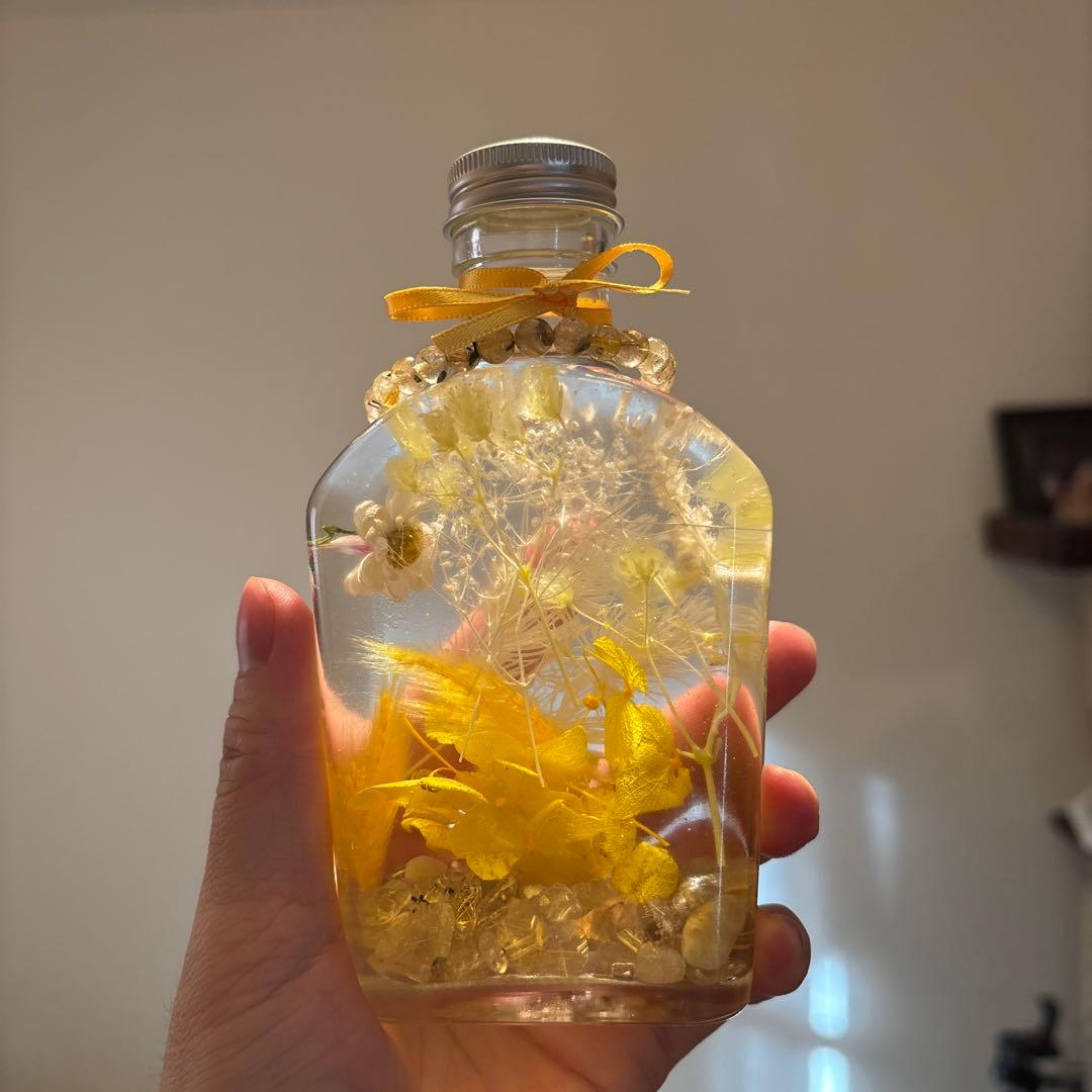 ルチルが外にも中にも！ゴールデンルチルパワーハーバリウム！