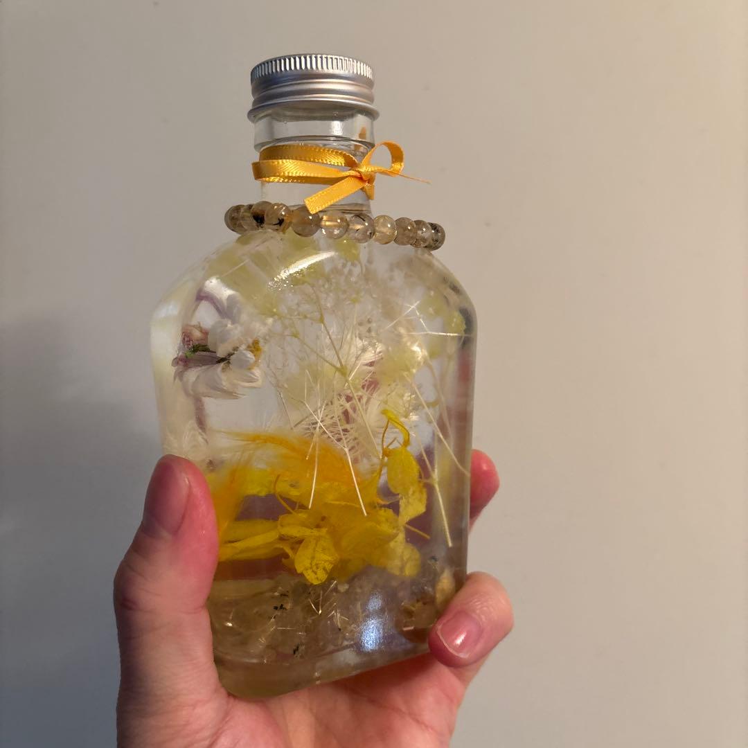 ルチルが外にも中にも！ゴールデンルチルパワーハーバリウム！