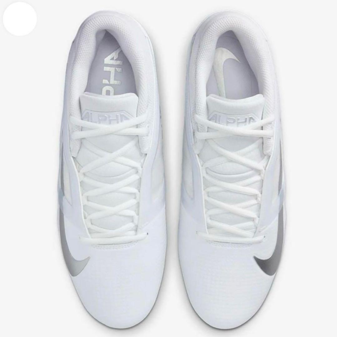 ナイキ 27.5 アルファメナス プロ アメフト スパイク シューズ 靴 白 g