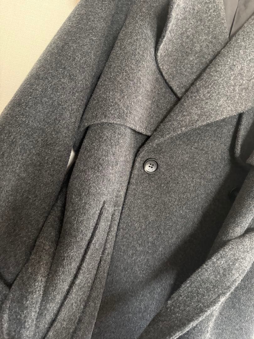 anuans リバーウールミドルトレンチコート　チャコールグレー