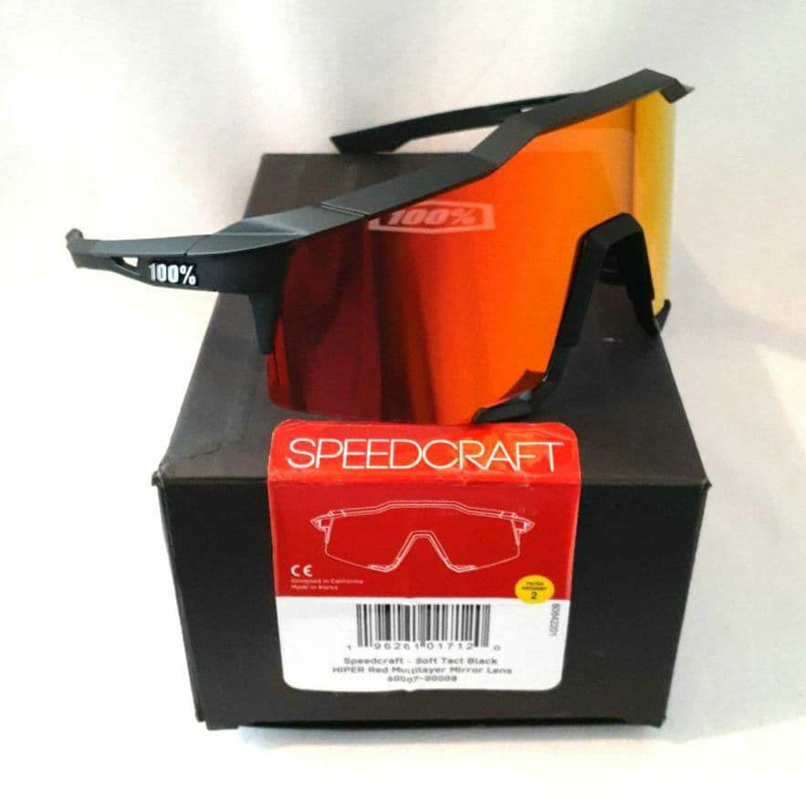 100% SPEEDCRAFT ブラック レッド ワンハンドレッド サングラス