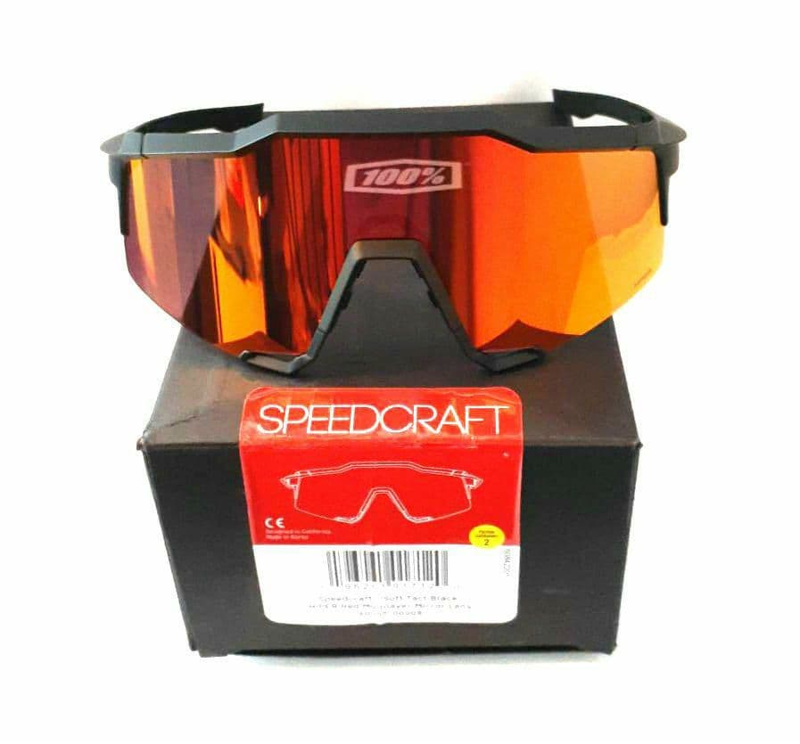 100% SPEEDCRAFT ブラック レッド ワンハンドレッド サングラス