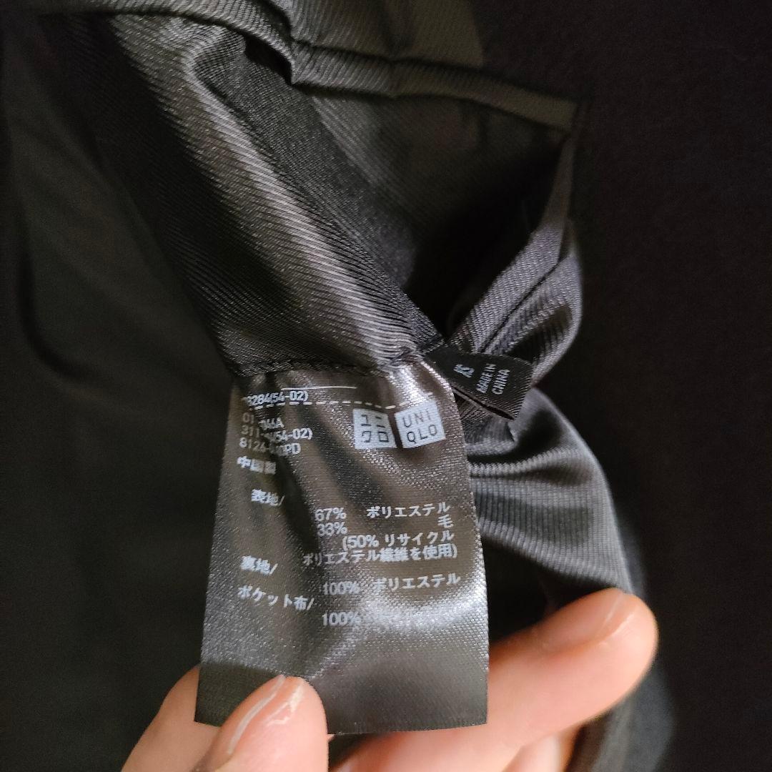 ユニクロ　メンズ　シングルブレストコート　黒 　XS